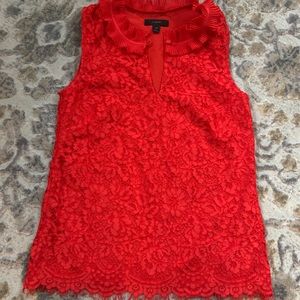 JCrew red lace top